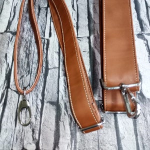 Toffee Brown Vegan Leather Purse Strap: Adjustable Replacement Crossbody Bag Strap
