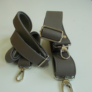 Purse strap, Bag straps, Long straps, Vegan Leather, Gray strap, Shoulder Strap pad, Crossbody straps, Handles, Replacement, Adjustable
