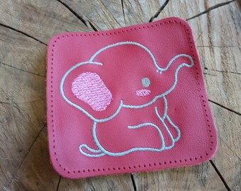 Parche de cuero de elefante bordado: accesorio DIY (11,4 cm)