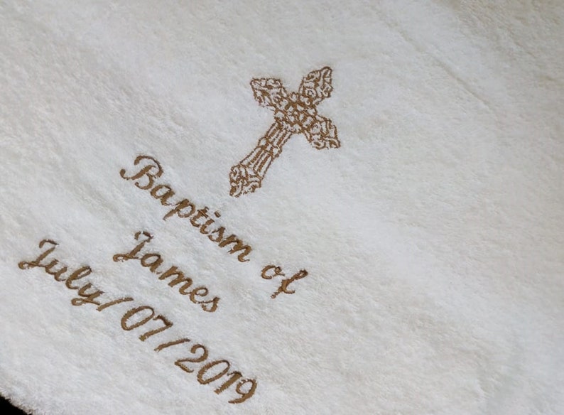 Baptism Towel Personalized Towels Bapteme Embroidered Bath Etsy