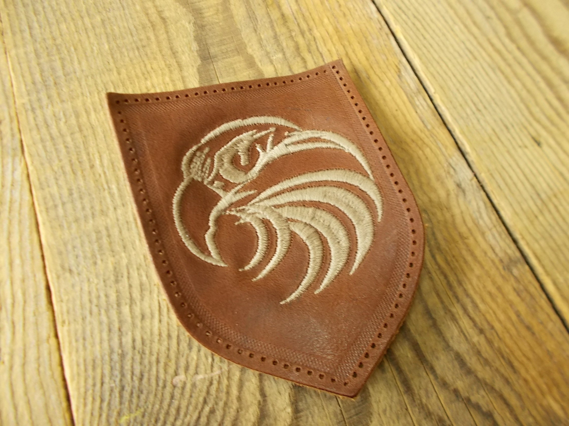 Custom leather patch, Eagle, USA symbol, Backpack, Embroidery, Leather patch backpack, Genuine leather, Accessory, Geek, DIY, Brown, Hunter