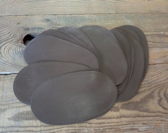 Brown Leather Elbow Patches: Oval Sweater Patches, DIY Repair