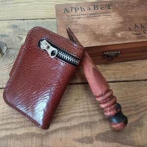Billetera plegable, Billetera de motociclista, Billetera de bolsillo, Tarjetero, Billetera marrón para hombre, Billetera fina de cuero, Billetera para novio, Tarjetero de bolsillo