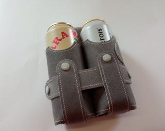 Porta cervezas, regalo para el novio, accesorio de caza de cuero, regalo de boda, accesorios para hombres, día del padre, funda para cinturón de cazador, símbolo de ciervo.