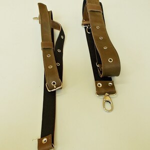 Rustic Brown Leather Bag Strap: Adjustable Crossbody Replacement