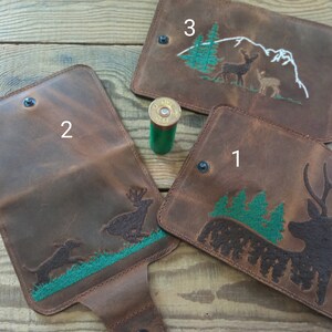 Carteira dobrável, Veado, Animal, Carteira de caça, Porta-cartão de visita, Carteira masculina marrom, Carteira de couro fina, Namorado, Capa para cartão de bolso