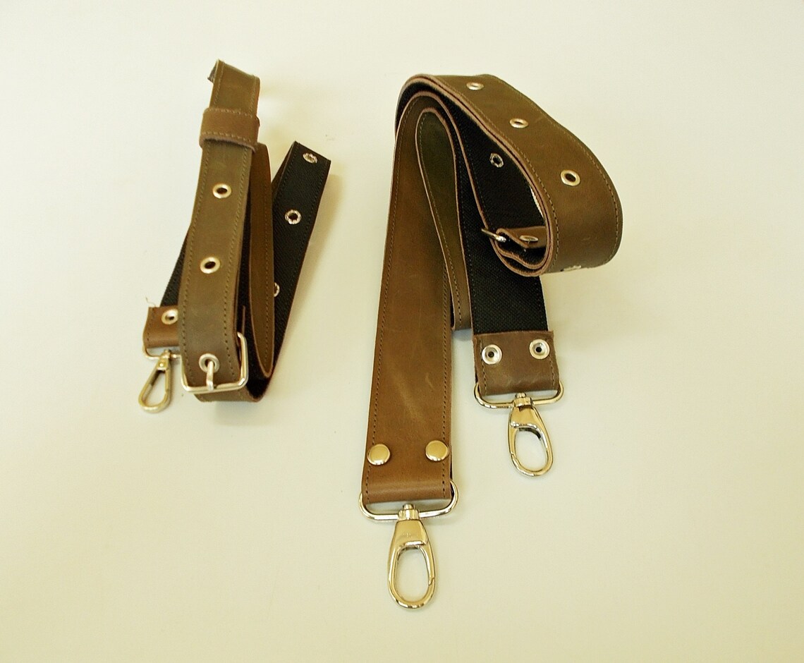 Messenger Strap Long Purse Strap Bag Straps Brown Leather Etsy