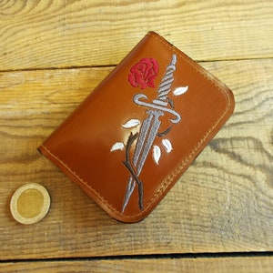 Mens slim leather wallet, Knife, Bifold wallet, Coin purse, Business card holder, Cover, Mens gift, Pocket wallet, Cash wallet, Small pouch