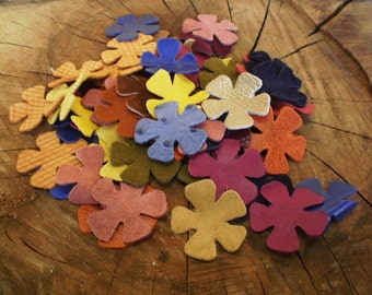 Assorted leather flowers, Jewelry supplies, Accessories, Assorted colors, Flowers, leather supplies,assorted flowers cabochons,mixed flowers