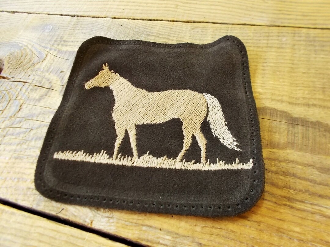 Steed Patch Embroidered Horse Leather Patch: DIY Rider Jacket Accessory - Etsy
