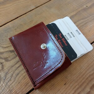Cartera de motociclista, Cartera Bidold, Tarjetero de visita, Cartera de hombre marrón, Cartera de cuero fina, Cartera de bolsillo, Tarjetero de bolsillo, Monedero.