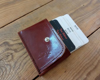 Cartera de motociclista, Cartera Bidold, Tarjetero de visita, Cartera de hombre marrón, Cartera de cuero fina, Cartera de bolsillo, Tarjetero de bolsillo, Monedero.