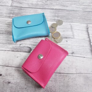 Borsa in pelle, Portamonete, Porta carte, Porta carte, Portafoglio sottile in pelle, Portafoglio da donna in pelle, Rosa, Blu, Pelle Saffiano, Porta carte,