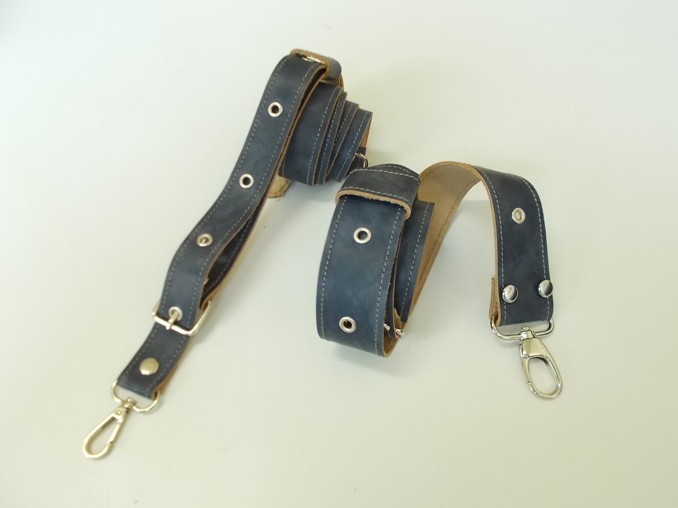 Messenger Strap Long Purse strap Bag straps Blue leather Etsy