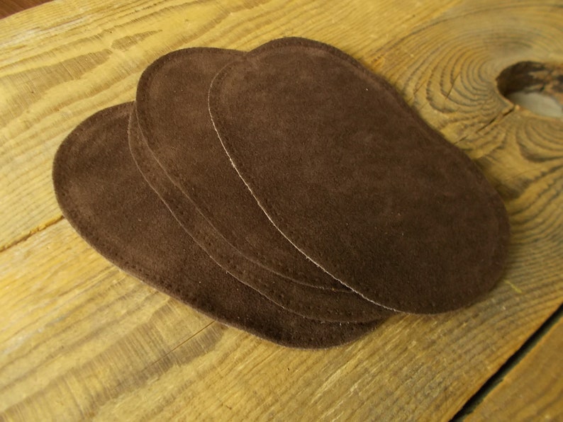 Vegan leather Patch Jacket Faux leather patch Dark brown Cardigan patch Sweater patch Geek Oval patch DIY Elbow patch