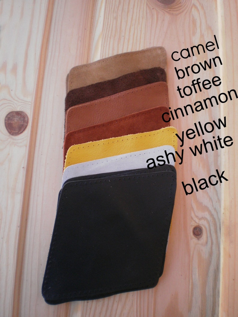 Leather Patch, Elbow patch, Sweater patch, Genuine leather, Yellow, Brown, Geek, DIY, Cardigan patch, Knee patch, Jacket, Rhombus Patch image 3