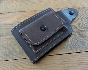 Brown Leather wallet, Mens wallet, Bifold wallet, Business card holder, Coin purse, Slim wallet, Pocket wallet, rustic, handmade, every day
