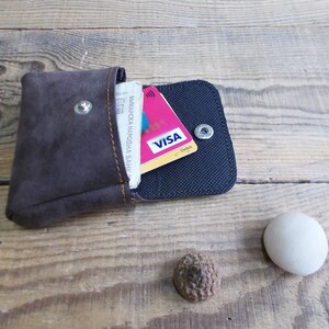 Portamonete, Porta carte, Portafoglio sottile in pelle, Marsupio in pelle, Portafoglio in pelle da uomo, Pelle vegana marrone, Porta carte, Porta biglietti da visita,