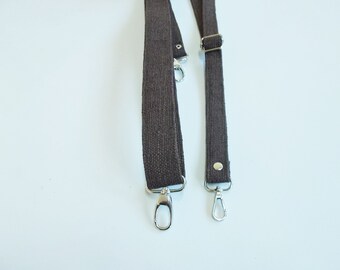 Brown Canvas Purse Strap: Adjustable Vegan Leather Crossbody Replacement