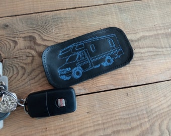 Parche de cuero para caravana: aplique negro para autocaravana