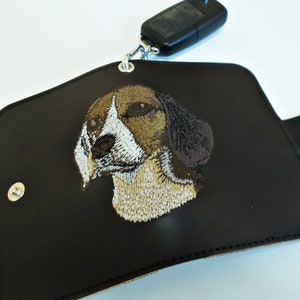 Tarjetero, Cartera fina de cuero, Caza, Beagle, Perro, Funda para llaves, Regalo para hombres, Cartera de bolsillo, Cartera plegable, Mascotas, Cartera para efectivo, Bolsa