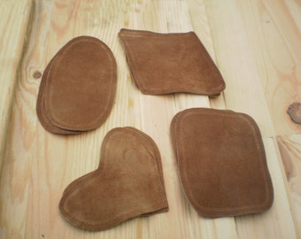 Parche de cuero, Parche de codo, Parche de suéter, Parche de cuero para chaqueta, Cuero genuino, Parche de gamuza, Geek, Bricolaje, Marrón claro, Color capuchino