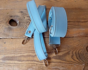 Blue purse strap, Bag straps, Crossbody straps, Long straps, Vegan Leather, Shoulder Strap pad, Handles, Replacement strap, Adjustable,