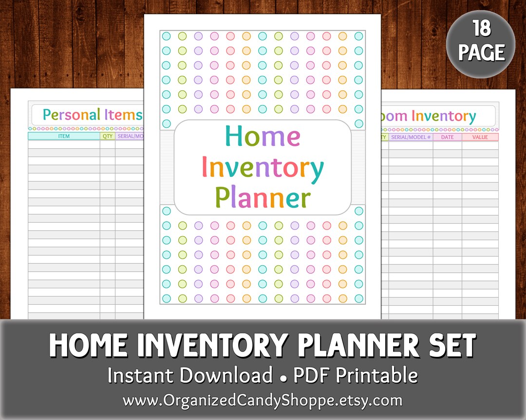 Home Inventory Set • 18 Page • Instant Download PDF Printable - Etsy