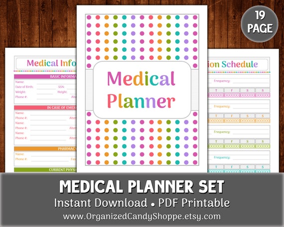 Medical Planner Set 19 Page Instant Download PDF Printable | Etsy