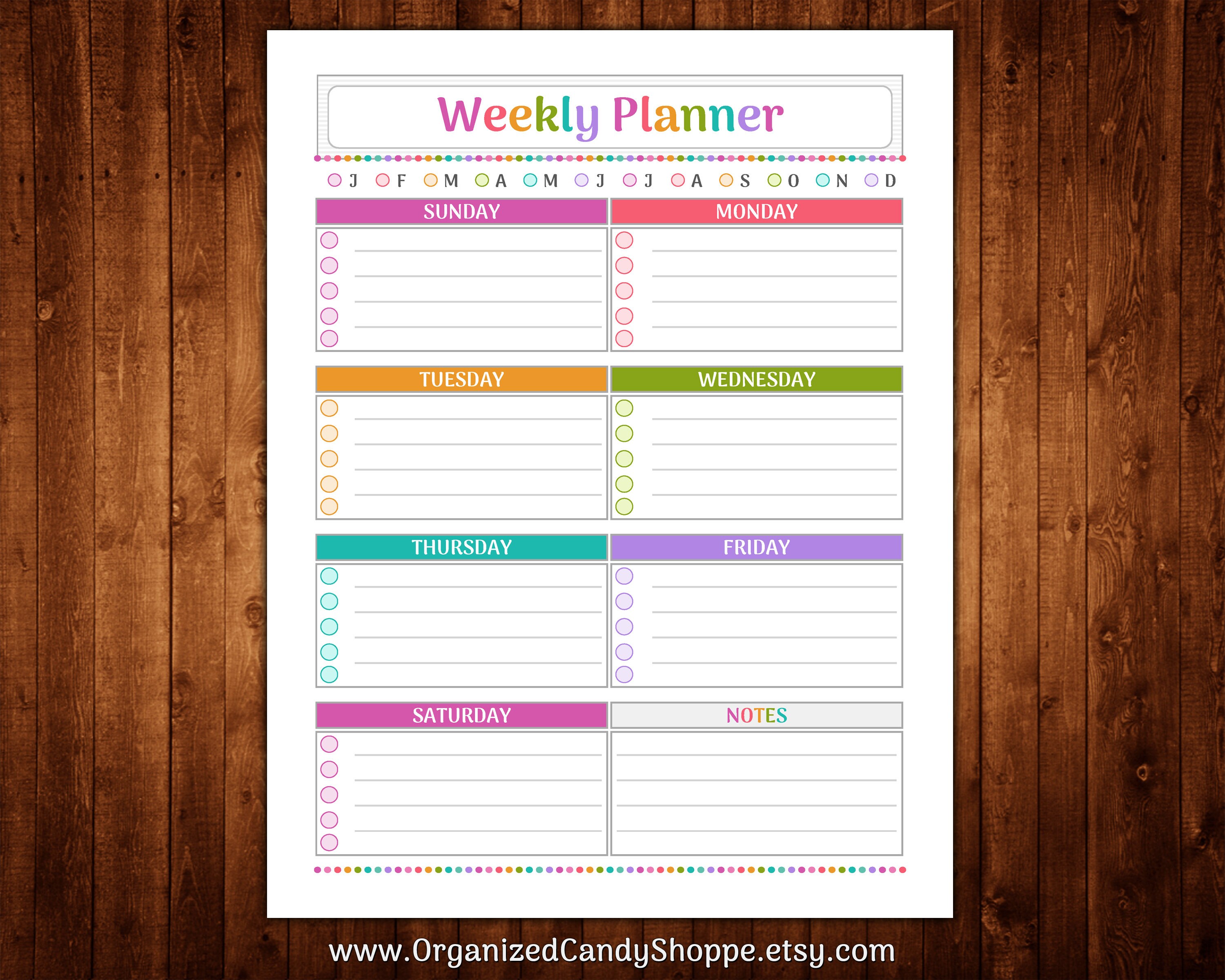 Printable weekly planner templates canva customizable planner