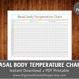 Basal Body Temperature Chart • 1 Page • Instant Download PDF Printable