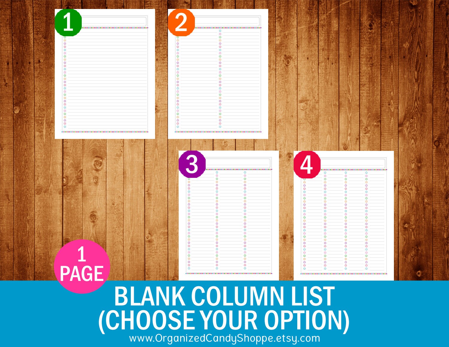 blank column list choose your option pdf printable etsy
