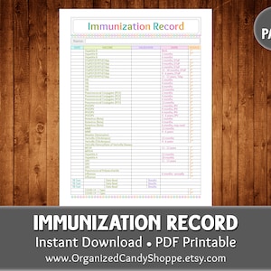Carnet de vaccination • Téléchargement instantané PDF imprimable