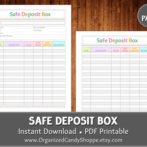 Schließfach • 2 Seite • Sofortiger Download PDF Printable