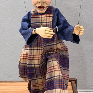 Marionette carved/marionette on string original wood handmade-Pinocchio boy-puppet