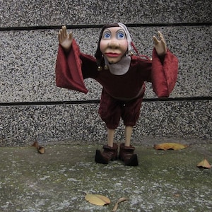 Marionette carved/marionette on string original wood  hand-made -Jester-puppet