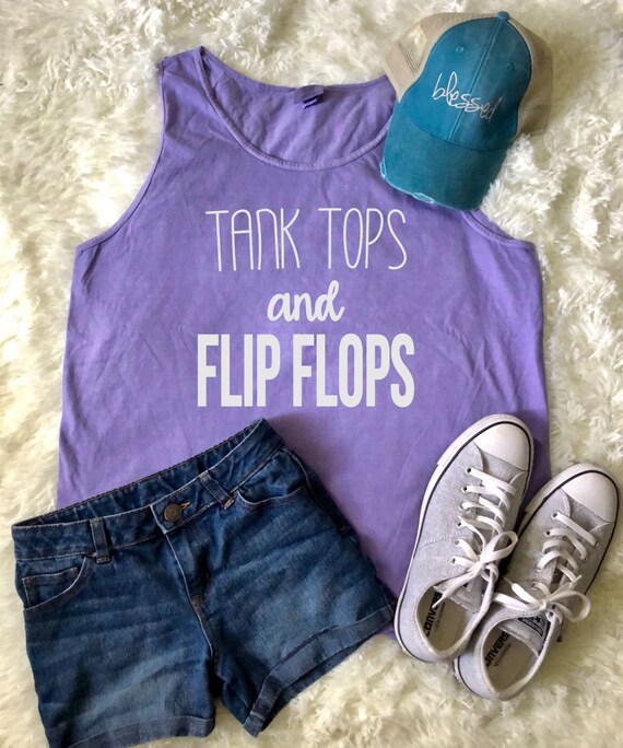 Tank Tops And Flip Flops Cc Tank Comfort Colors Comfort Etsy