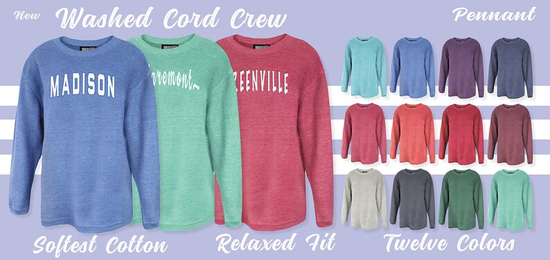 pennant corded sweatshirt