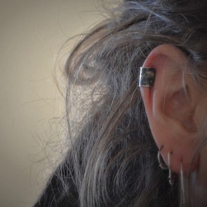 Eco sterling silver upper ear cuff. Ear wrap. Handmade. Jewellery for non pierced ears. Unisex jewellery. Upper ear cuff. Eco gifts.