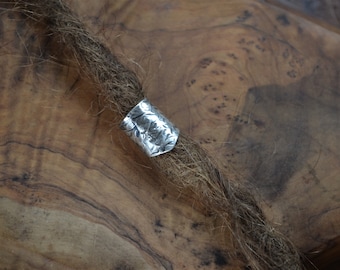 Bracciale per dreadlock/treccia/barba in argento Sterling ecologico a forma di scudo dentato. Da 4 mm a 14 mm. Gioielli per capelli. Gioielli Loc. Bracciale nordico con perlina Loc. Perlina per barba.