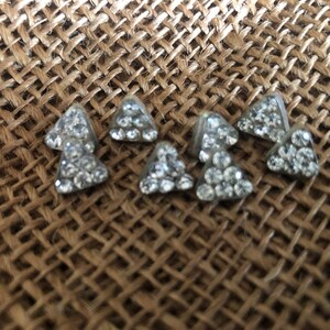 Vintage Diamante Buttons # 6 small triangle Buttons # gift # Flea Market Buzz