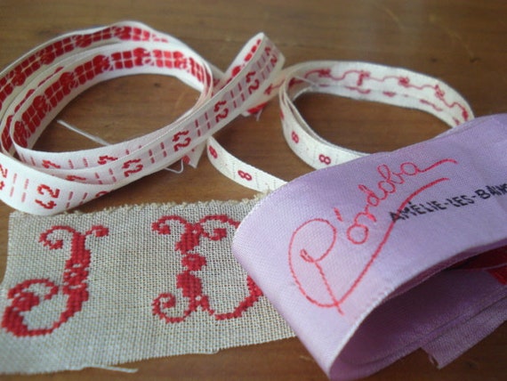 Vintage Clothing Labels French Shop Labels Monogram Flea market buzz