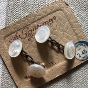 Vintage Manschettenknöpfe #Muschel #Original französische Karte #Flohmarkt Buzz