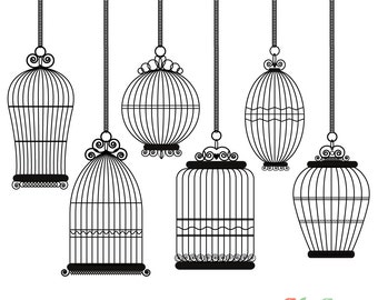 bird cage vector etsy