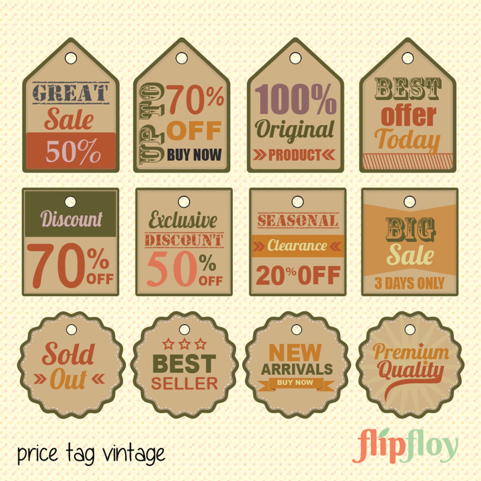 Label Price Tag Vintage Instant Download 12 Stamp Sticker Etsy
