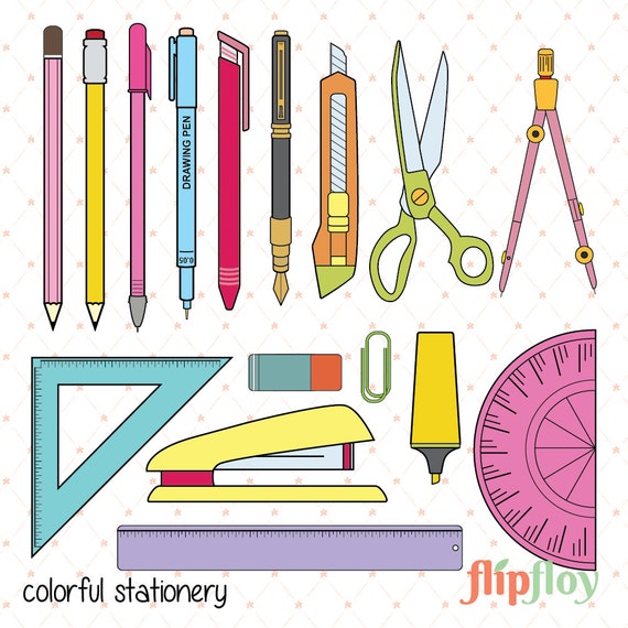 Stationery Instant Download 16 Cartoon Doodle Office Etsy