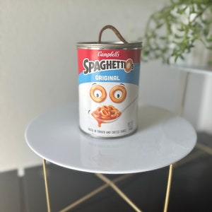 Soy Candle in Spaghettio’s Can | Eco-Friendly Candle with Leather Handle Lid | Over 80 Hours Burn Time | Unique Rustic Home Decor Gift