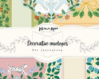 Decorative envelopes, junk journal kit