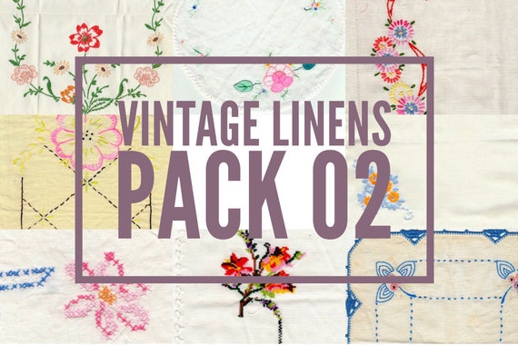 DIGITAL Vintage Linens Pack 02 Printable Paper Pack | Etsy