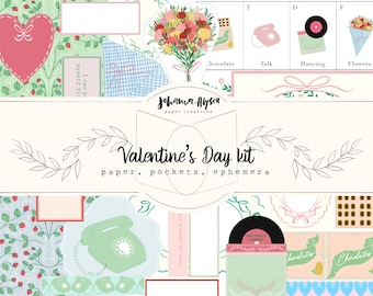 Valentine’s Day kit junk journal ephemera kit